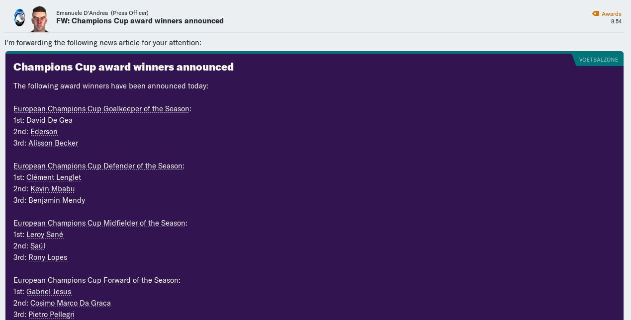 champs cup awards 2023