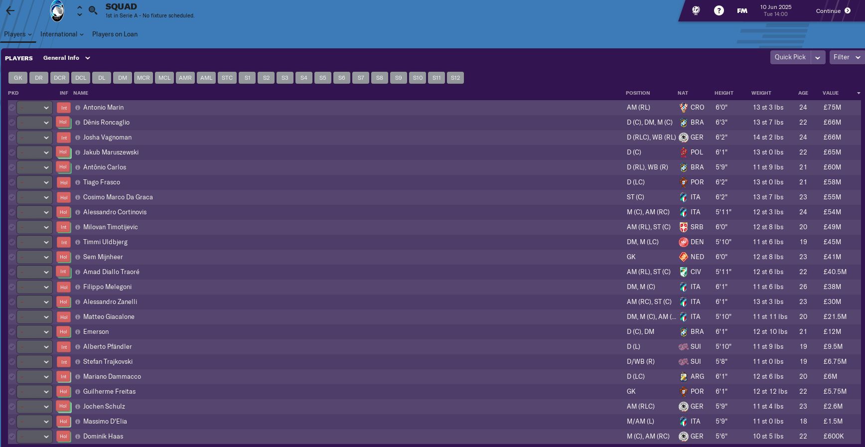 Ata end of season values