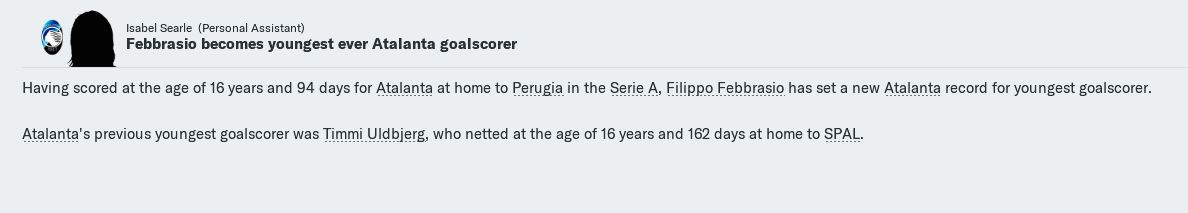 Febrassio youngest goalscorer