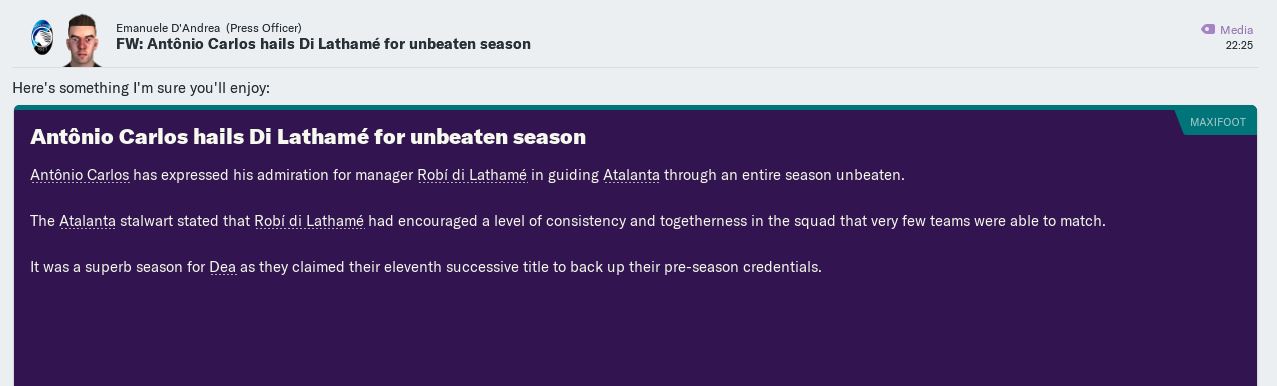 Carlos praises me for unbeaten