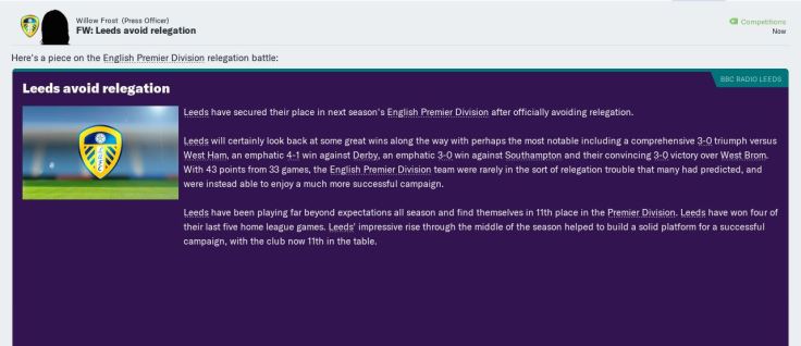 Avoided relegation!