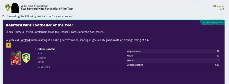 Bamford Football of Year