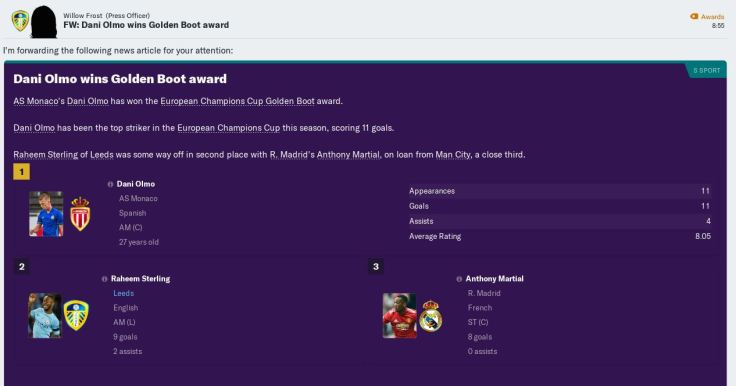 Sterling 2nd in Champs top scorer